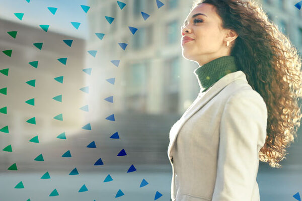 woman in business suit similing